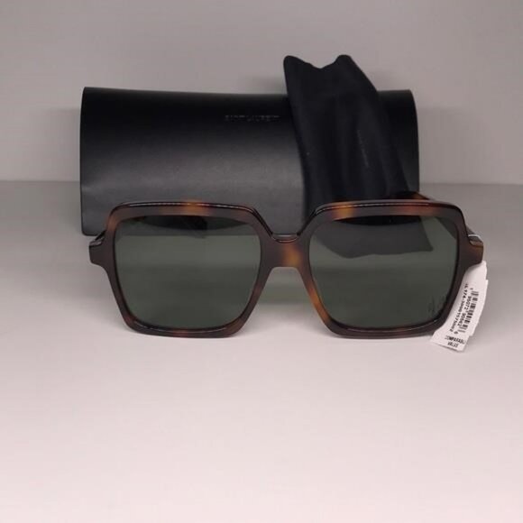 New Authentic Tortoise Square Sunglasses with Black Case SL 174 002 - Picture 5 of 11